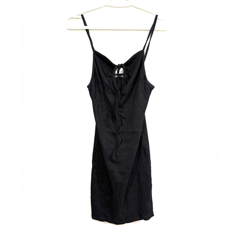 💙Zara Black Dress with Tie front Detail